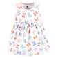 Hudson Baby Baby Girls Cotton And Cardigan Set Casual Dress, Pastel Butterfly, 5T Us