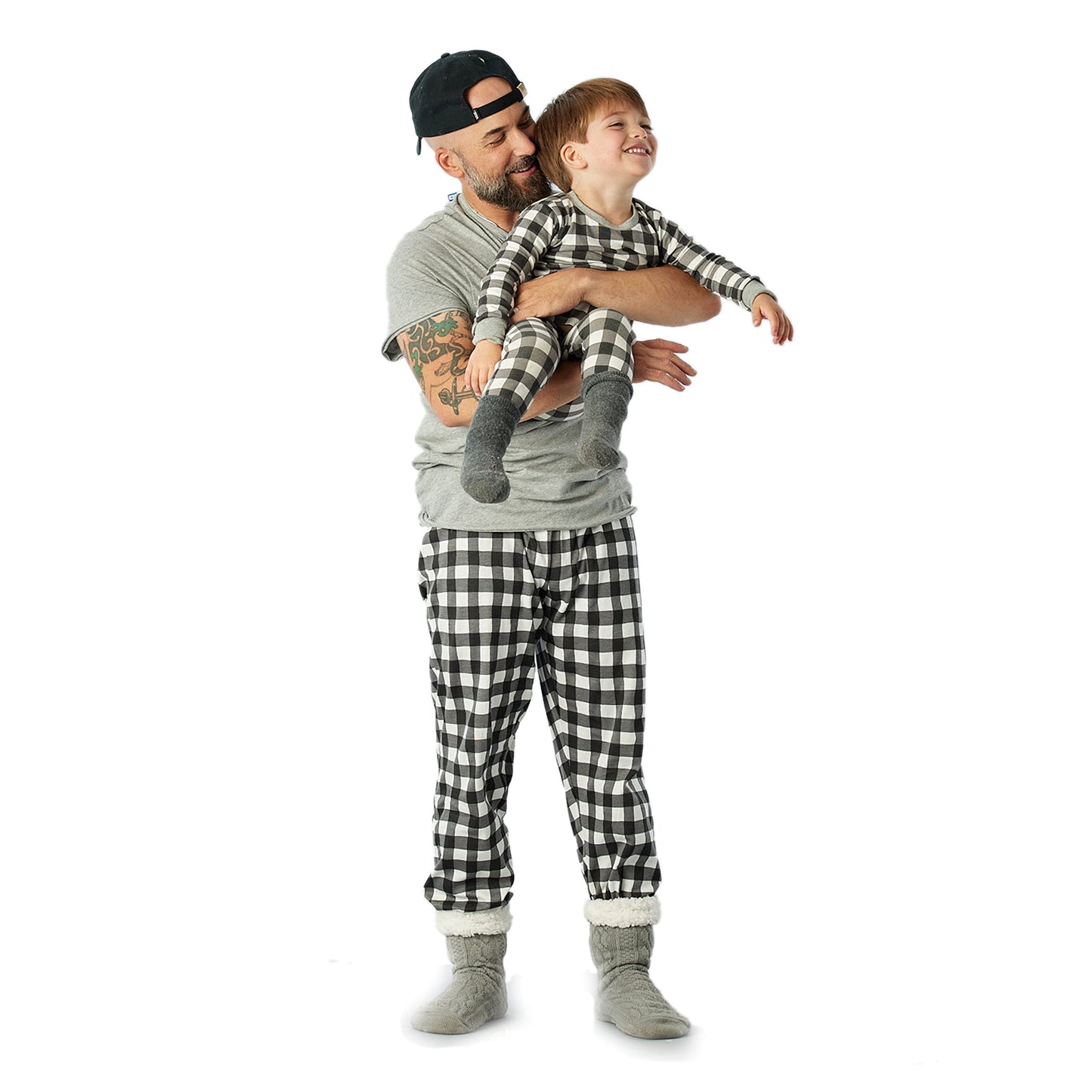 Honestbaby Baby Girls Organic Cotton Holiday Family Jammies Pajama Set, Painted Buffalo Check Print, Women S 2-Piece Pajama Set