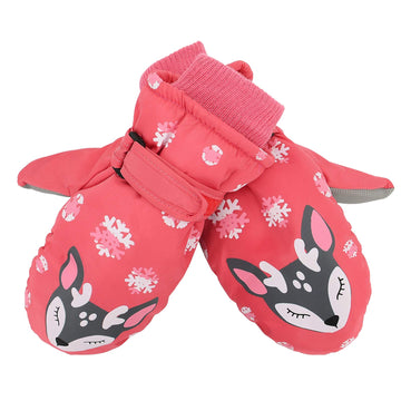 Toddler Mittens Winter Snow Glove Waterproof Mitten Warm Fleece Kid Ski Gloves For Boys Girls Pink Fox M