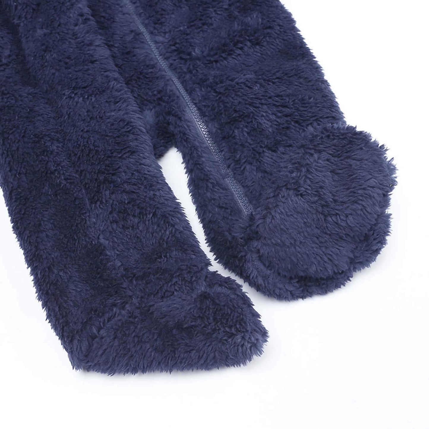 Baby Boy'S Fleece Down Coat 0-12 Months Toddlers Cute Bear Jumpsuits Winter Hooded Rompers With Zipper Navy 3-6M