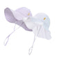 Dasmini Baby & Toddler Wide Brim Sun Hats Upf 50+ Sun Protection Bucket Cap Cute Adjustable Hat(White+Purple,6-24M)