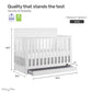 Dream On Me Jpma & Greenguard Gold Certified Reign 5 In 1 Convertible Crib With Under Drawer In White, Made Of Sustainable Pinew