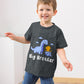 Funnycokid Big Brother Shirt 3T 2T Dinosaur Big Bro Short Sleeve Grey Big Brother Toddler T Shirt Pregnancy Announcement Gifts F