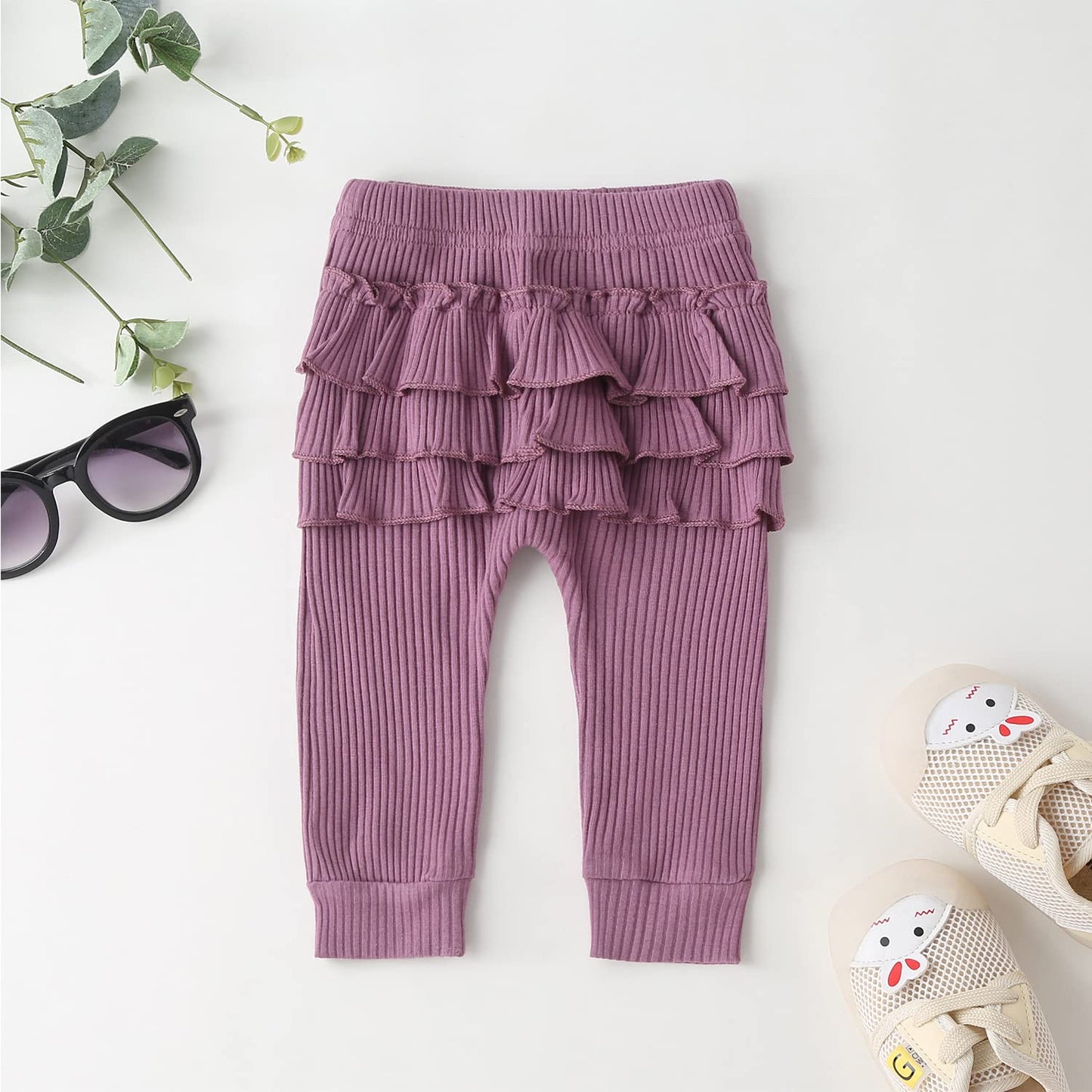Fullfamous Infant Baby Girl Clothes Outfits,Fall Winter Onesie And Pant Set 3-6 Months Purple