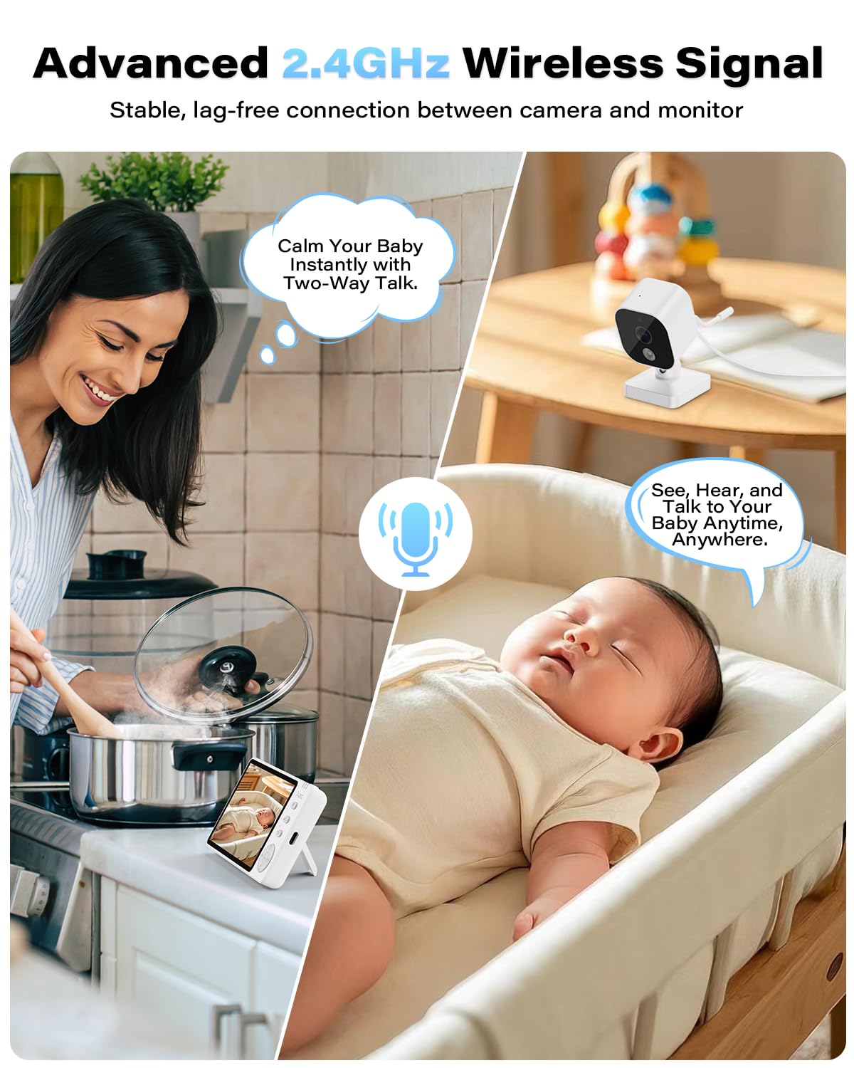 A2C Baby Car Camera, 5' 1080P Hd Baby Monitor With Night Vision & Feeding Reminder, Rear-Facing Car Seat Monitor For Backseat &