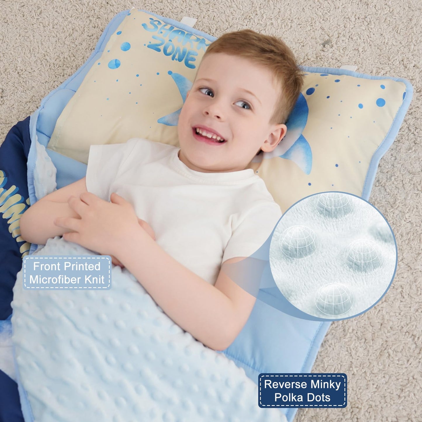 Extra Large Toddler Nap Mat By Cokouchyi, Toddler Sleeping Bag With Removable Pillow, Measures 53 X 21 X 1.5 Inches, Sleeping Ma