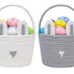 CubesLand Easter Basket Set for Kids & Babies Boys and Girls - 2-Piece Handwoven Cotton Rope Easter Bunny Baskets, Easter Egg Hu