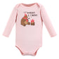 Hudson Baby Unisex Baby Cotton Long-Sleeve Bodysuits, Girl Camping Animals, 0-3 Months