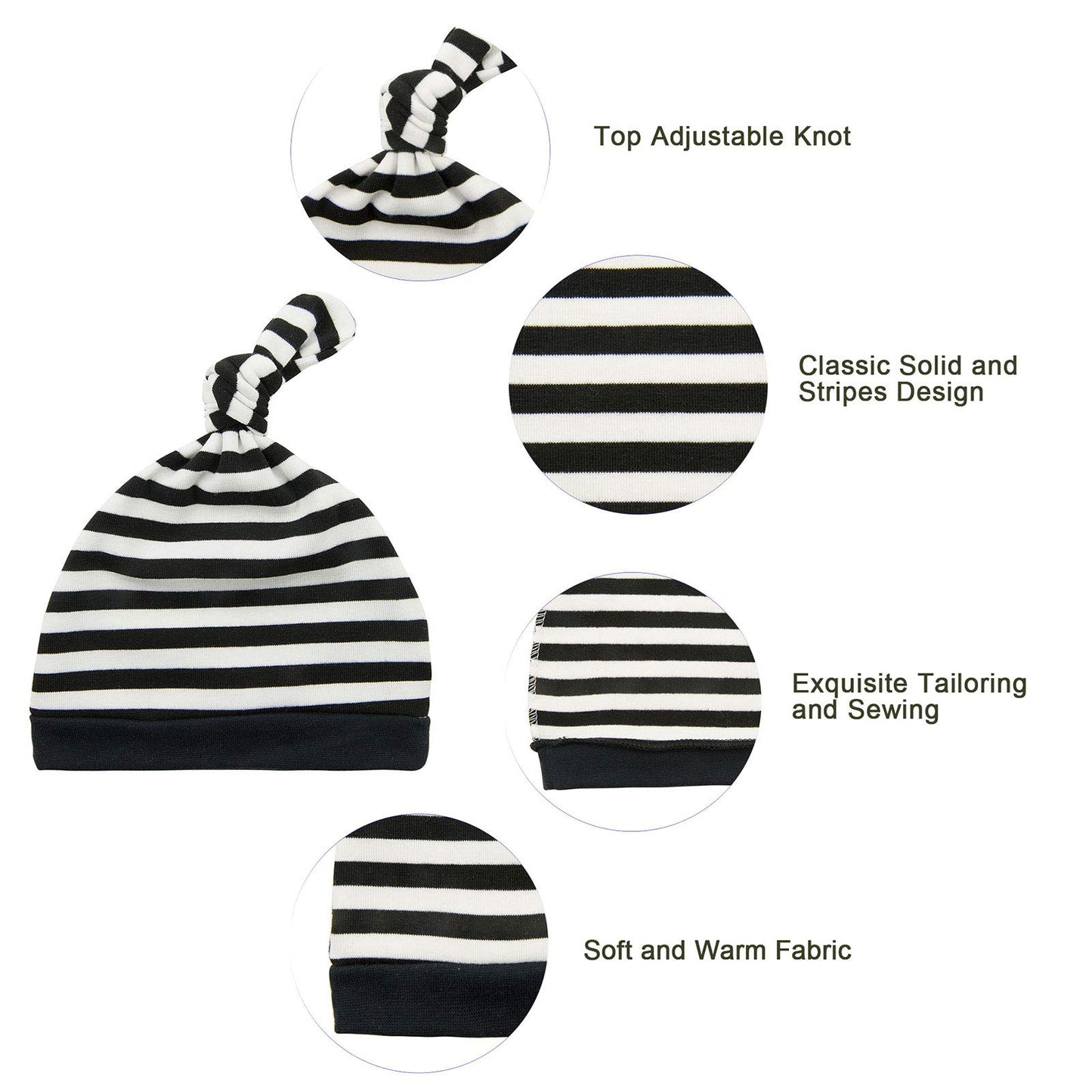 Baby Boy Hat And Mitten Set Baby Beanie For Boys Knot Newborn Hat Infant Caps Baby Accessories Fall Winter 0-6 Months 4 Pack A