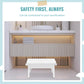 Dream On Me Ease-Up Adjustable Nursing Footrest In White, Made Of Sturdy Pinewood, Lightweight, Easy To Assemble