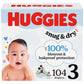 Huggies Size 3 Diapers, Snug & Dry Baby Diapers, Size 3 (16-28 Lbs), 104 Count, Packaging May Vary