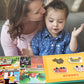MIKNEKE 4 Pack DIY Busy Book for Toddlers, Montessori Busy Book for Kids to Develop Learning Skills, Quiet Book, Animal Vehicle
