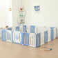 Baby Play Pen - 22 Panels Extra Large Playpen For Toddlers, Foldable Ufo, Adjustable Yard, Portable Fence - Blue