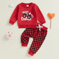 Lagkiyoj Toddler Baby Girl Boy Valentines Outfit Love Heart Long Sleeve Sweatshirt Pullover Tops Jogger Pants Clothes (Red Heart