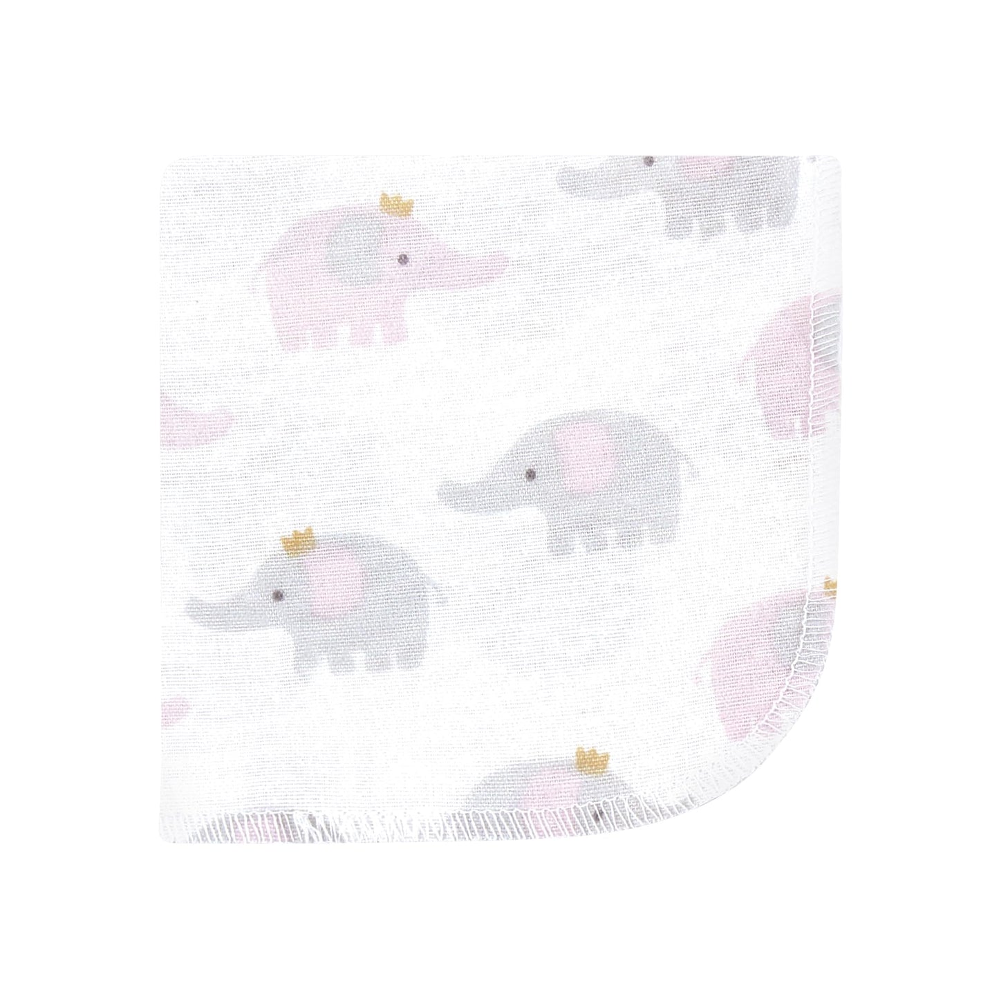 Hudson Baby Unisex Baby Flannel Cotton Washcloths, Lilac Elephants 12 Pack, One Size