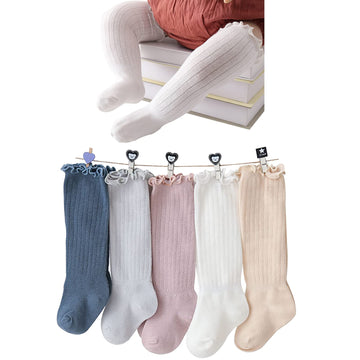 Apone Fatu Baby Knee High Socks Newborn Infants Toddlers Cotton Uniform Stockings Warm Cotton Boys Girls Stockings (As1, Age, 0_