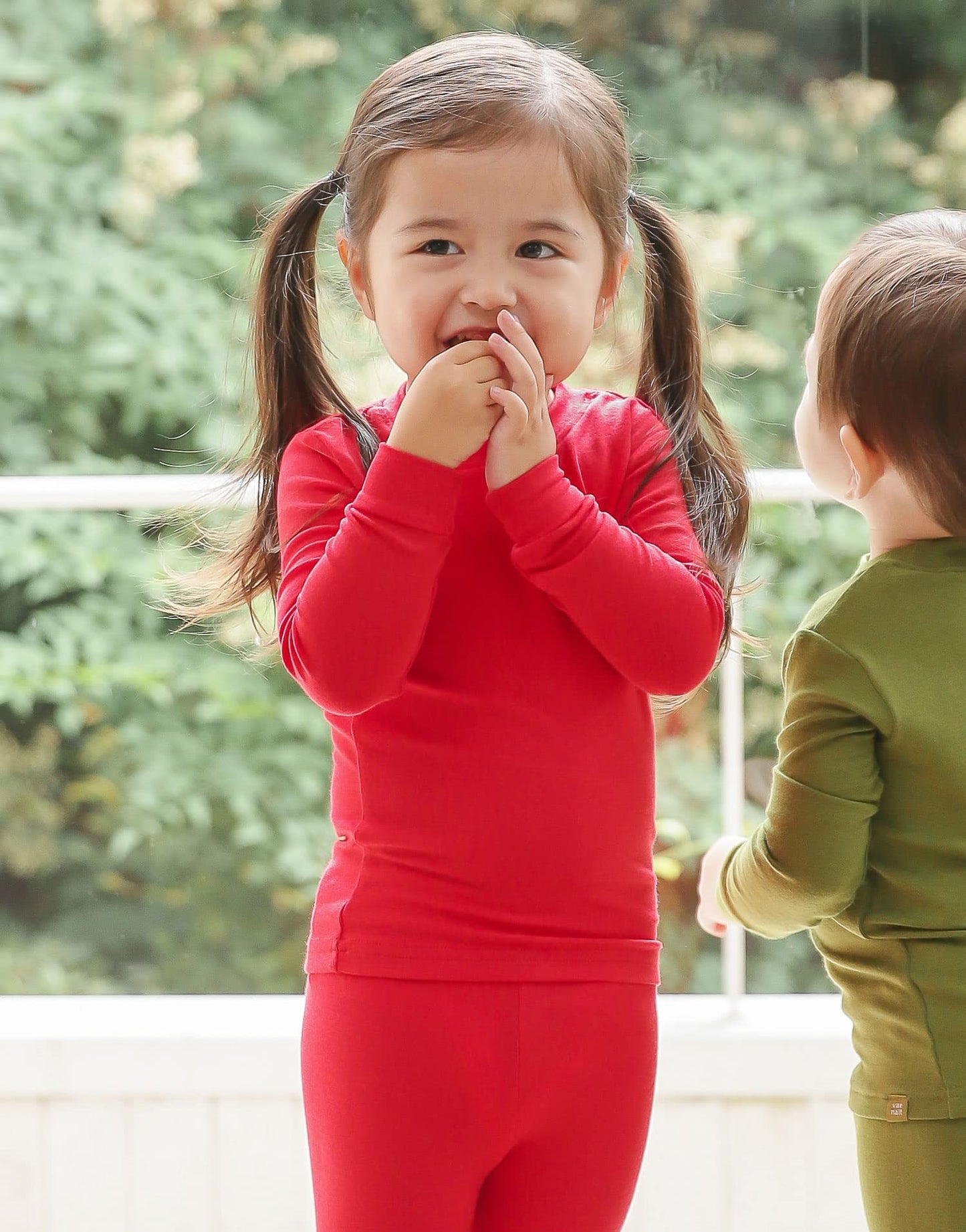 Vaenait Baby Kids Long Sleeve Sleepwear Pajamas 2Pcs Set Modal Red Jm