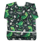 Sigzagor Baby Bib Long Sleeved Shirt With Pocket 1-3 Years Old Toddler For Boys (Green Dinosaurs)