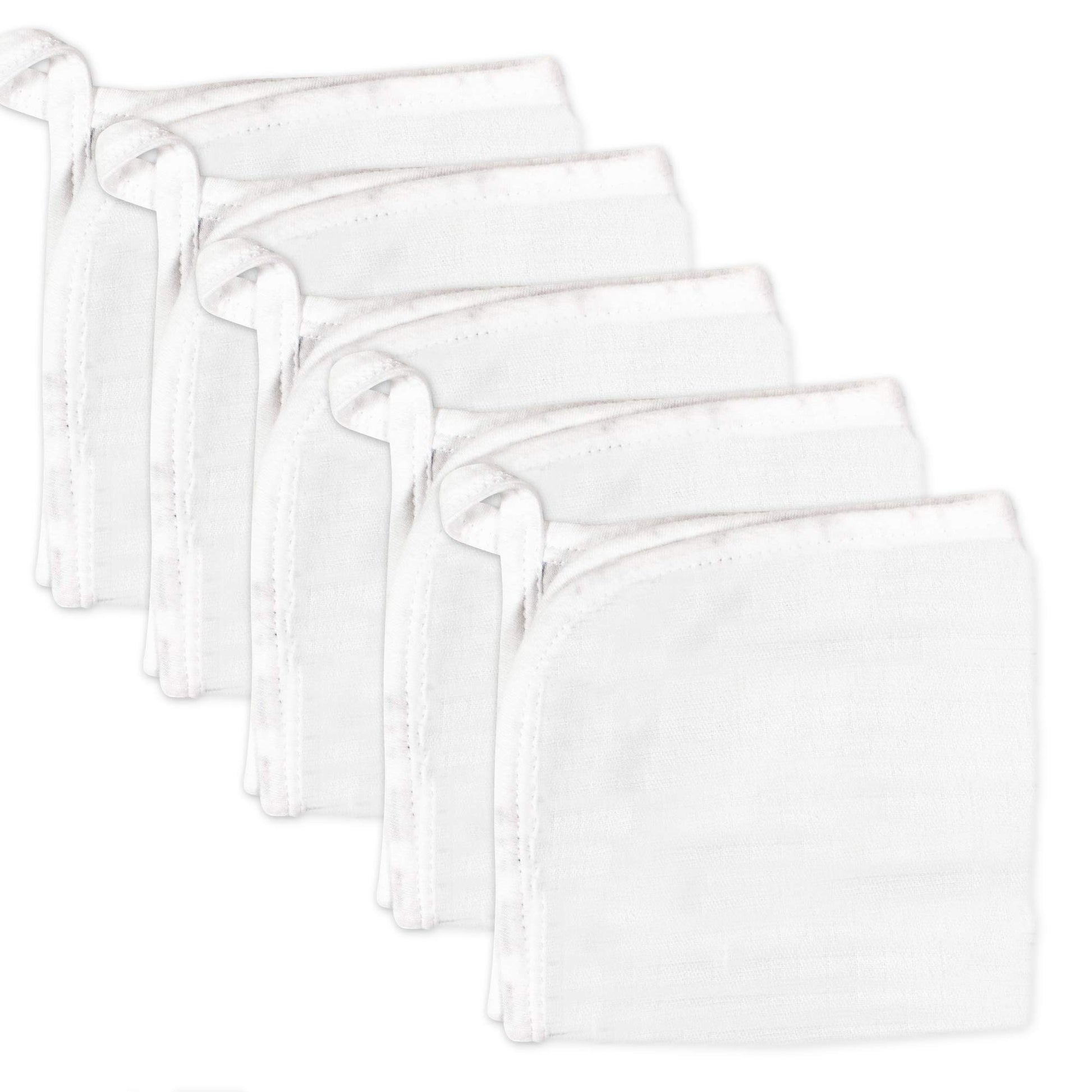 HonestBaby unisex baby Organic Cotton Washcloth Multi-Pack Winter Accessory Set, 5-pack Bright White, One Size US