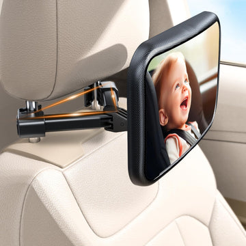 Anatec Baby Car Mirror, Car Seat Mirror For Rear Facing, Upgraded Safety Car Mirror For Infant Newborn With Hook Clip Design Non