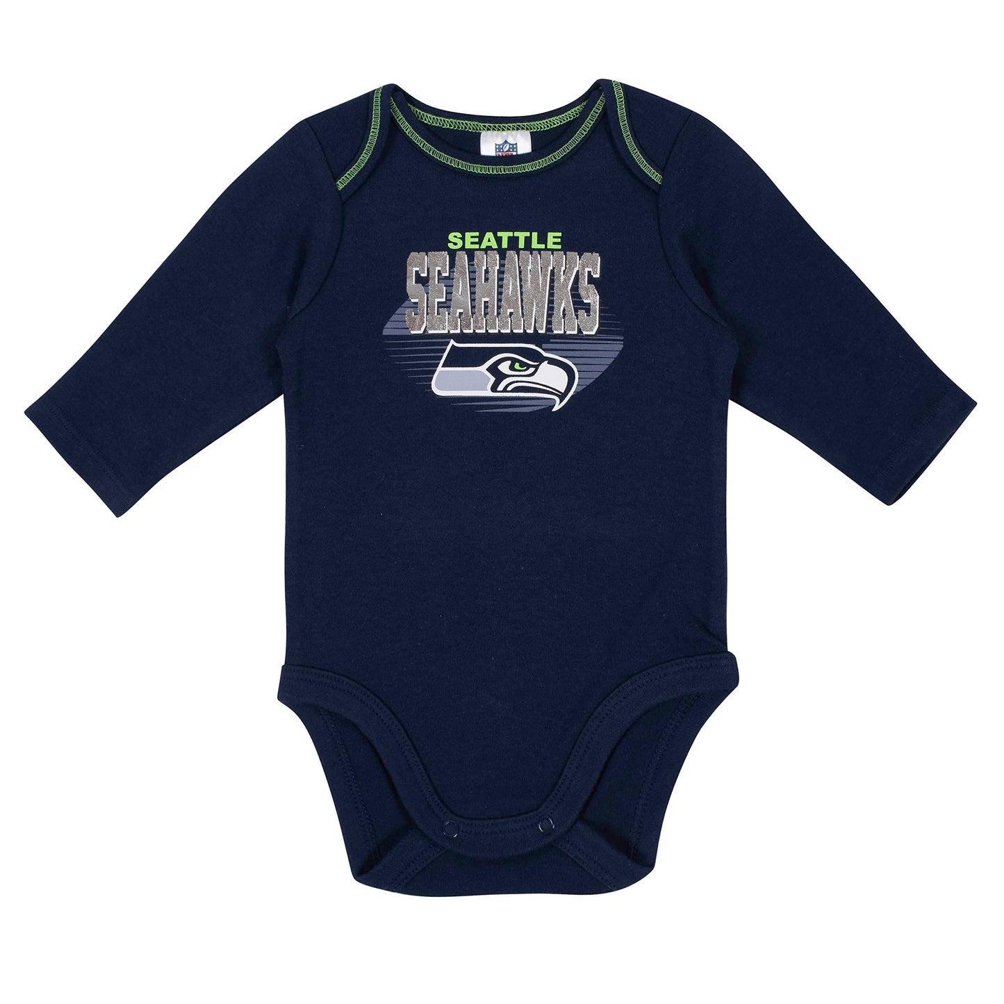 Gerber Unisex Baby Nfl (Pack Of 2) Long Sleeve Onesie Bodysuit, Team Color, 18 Months