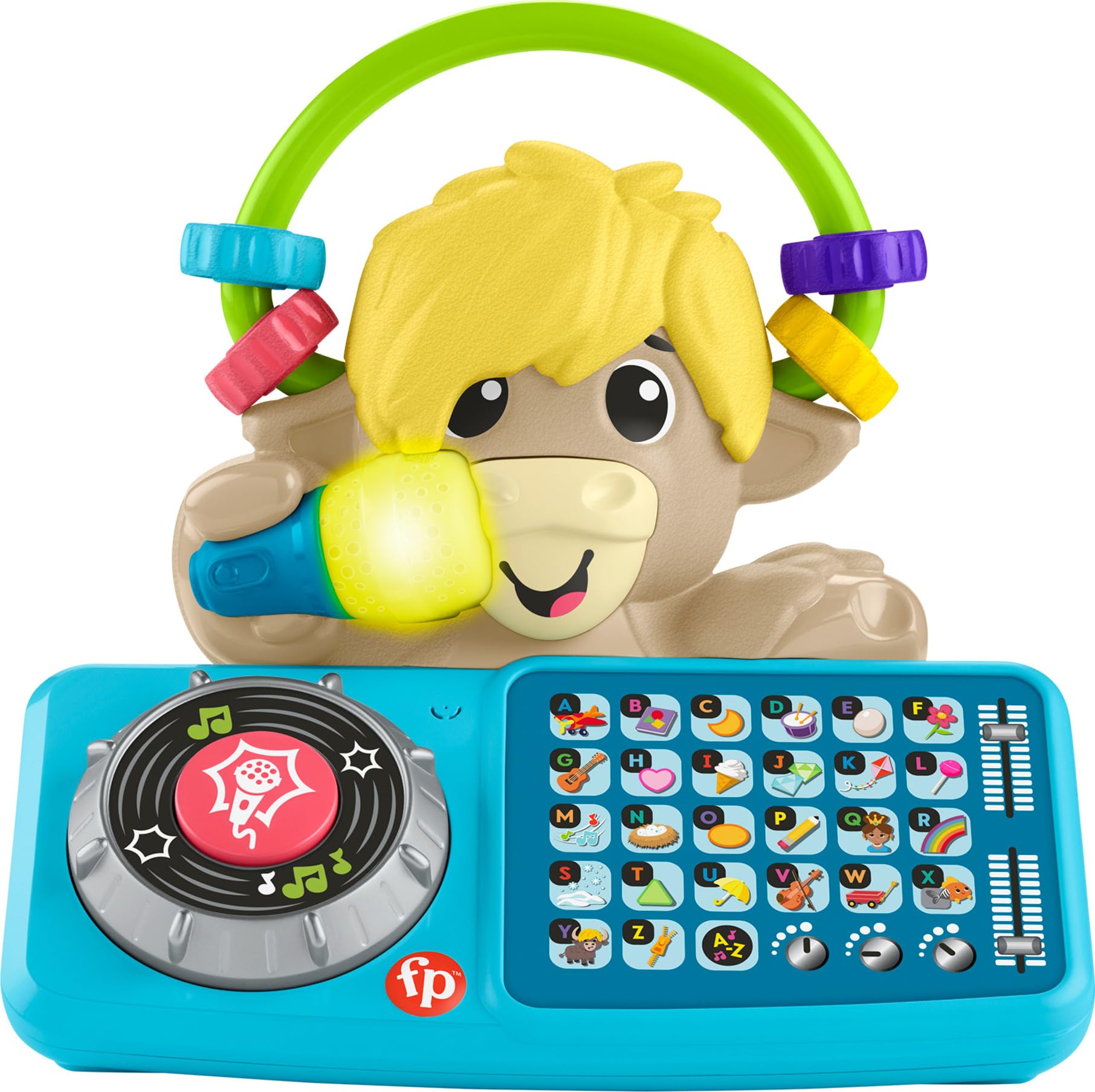 Fisher-Price Baby Learning Toy Link Squad A to Z Yak with Interactive Music & Lights for Ages 9+ Months, Compatible Only with Li