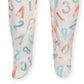 Gerber Baby Girls Buttery-Soft Snug Fit Footed Pajamas With Viscose Made Eucalyptus And Toddler Sleepers, Alphabet Soup, 6-9 Mon