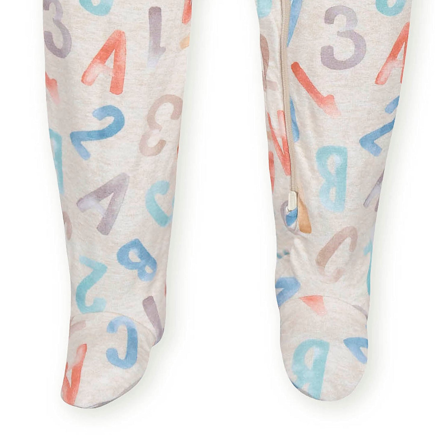 Gerber Baby Girls Buttery-Soft Snug Fit Footed Pajamas With Viscose Made Eucalyptus And Toddler Sleepers, Alphabet Soup, 6-9 Mon