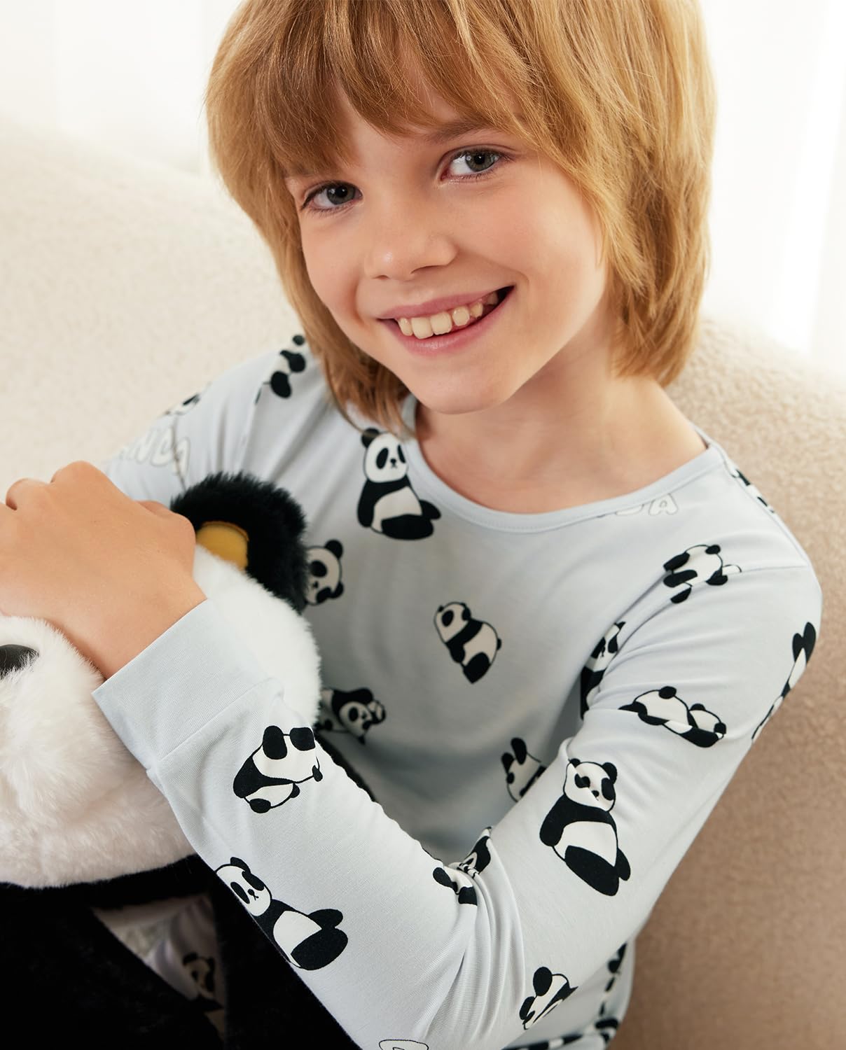 Babee Reshinee Bamboo Viscose Toddler Animal Pajamas Boys Girls Kids Baby 2Pcs Long-Sleeve Pyjamas Set 4-5T Snug Fit Sleepwear P