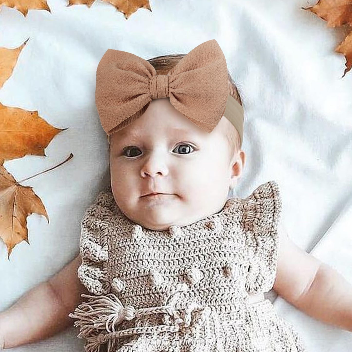Oneninedream Handmade Large Knot Tied Bow Headband - Stretchy Nylon Soft Elastic Wide Headwraps For Newborns In 12 Colors