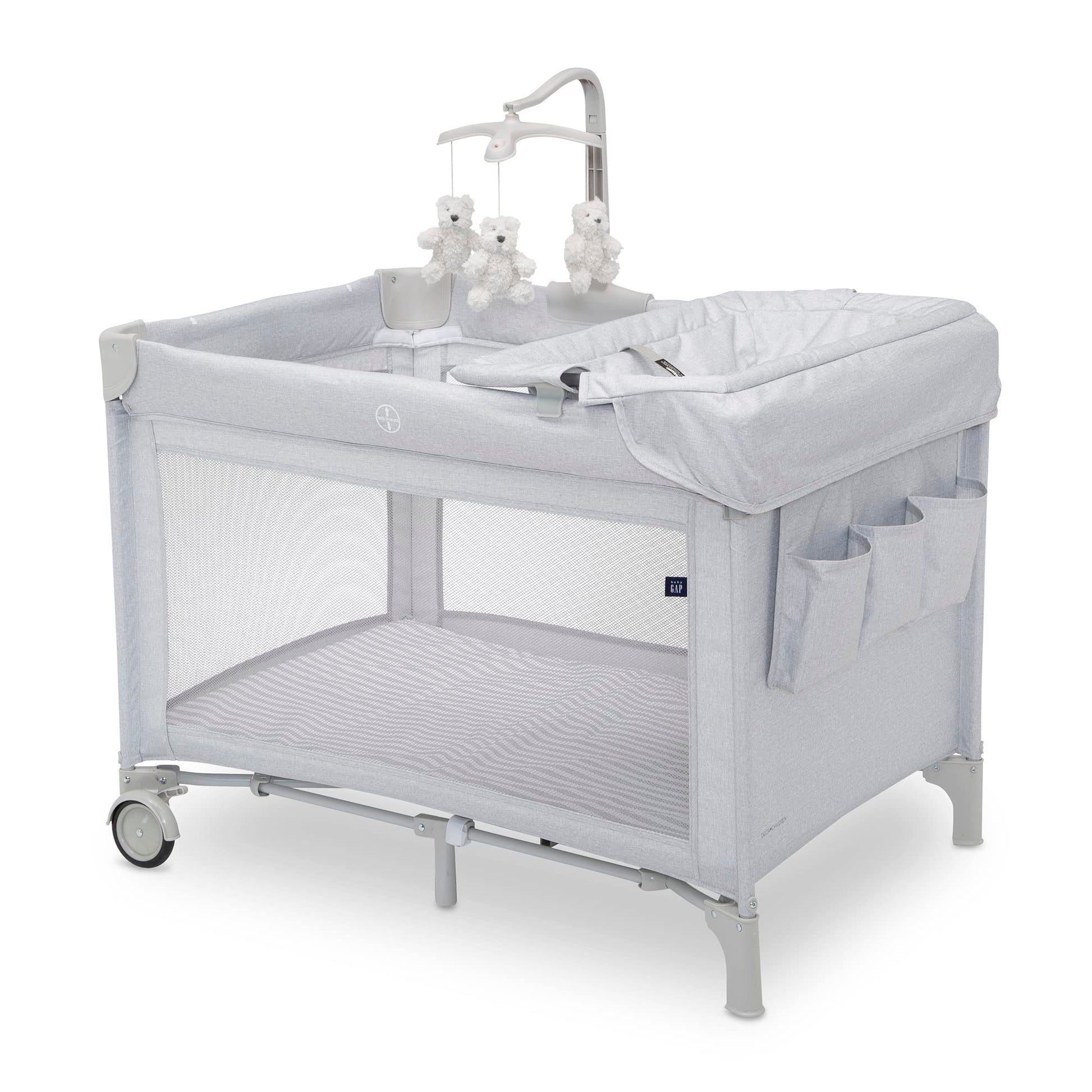 GAP babyGap Deluxe Play Yard, Grey Stripes