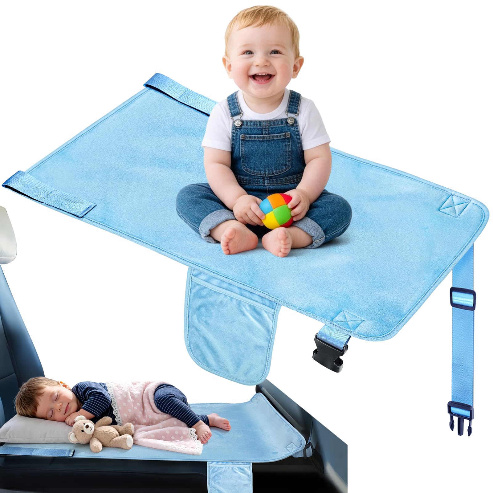 Toddler Airplane Bed, Toddler Airplane Travel Essentials, Plane Seat Extender for Kids, Portable Plane Travel Bed for Long Fligh