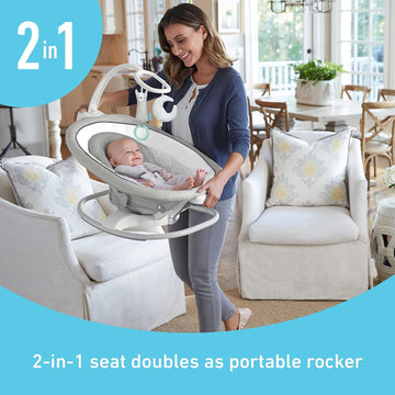 Graco Sense2Soothe 2-In-1 Baby Swing And Portable Rocker With Cry Detection Technology - Sailor