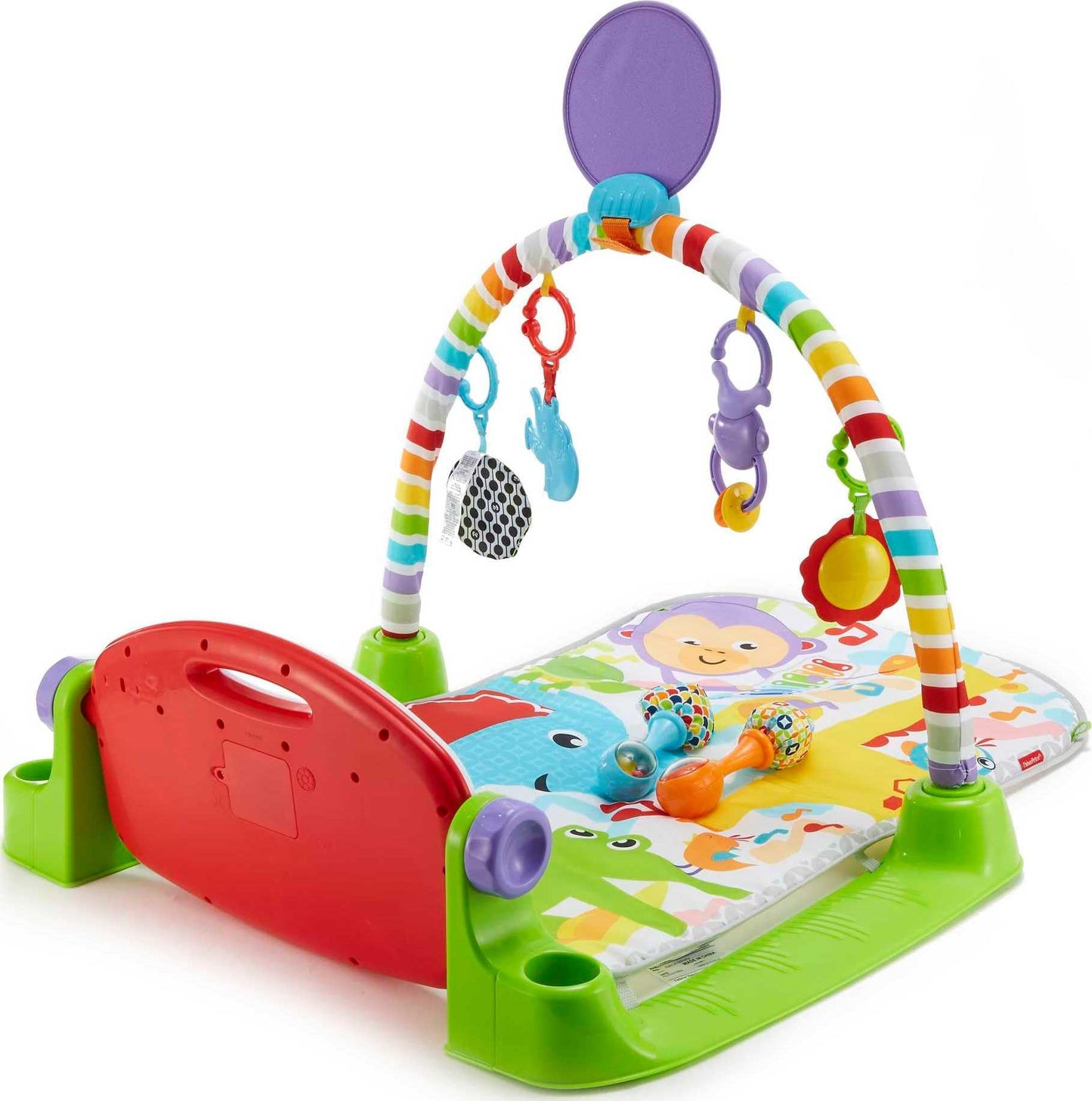 Fisher-Price Baby Playmat Deluxe Kick & Play Piano Gym For Learning & 2 Maracas Soft Rattles For Newborn To Toddler Play Ages 0+