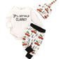 Family Christmas Newborn Baby Xmas Car Romper Pants+Xmas Hat Coming Home Outfits Set White