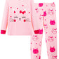 Mikrdoo Girls Pajamas Kids Soft Cute Cotton Long Sleeve 2 Piece Stretchy SnugFit Pjs Set for Girls Size 414, Pink Cat, 5T