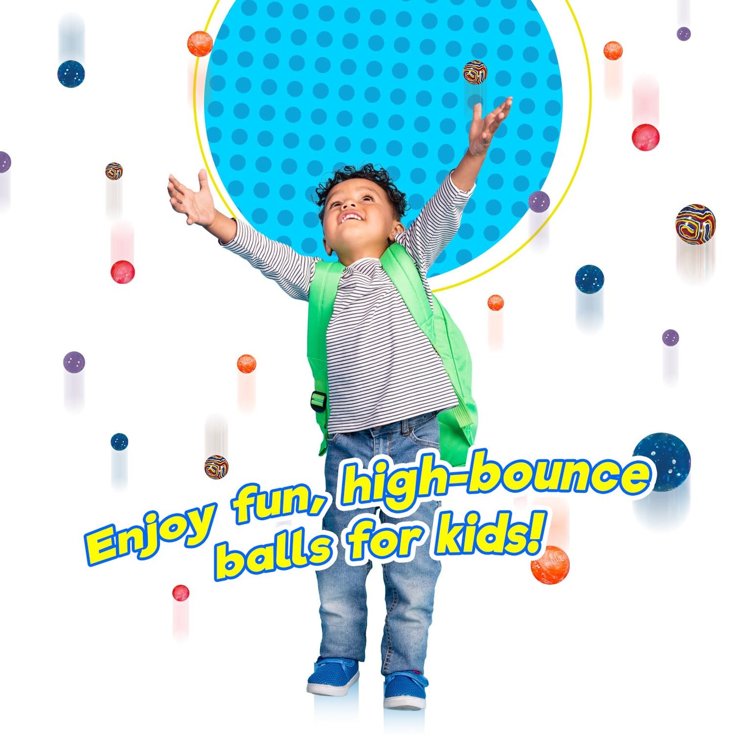 2CHILL Hi Bounce Super Bouncy Balls (2 Pack, 9 Balls Each) Colorful Bouncing Rubber Balls for Kids. Cool Party Favors for Kids.