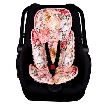 Pink Infant Car Seat Head Body Support Pillow, Hnhuaming 2-In-1 Reversible Carseat Insert,Soft Cushion For Stroller, Swing, Boun