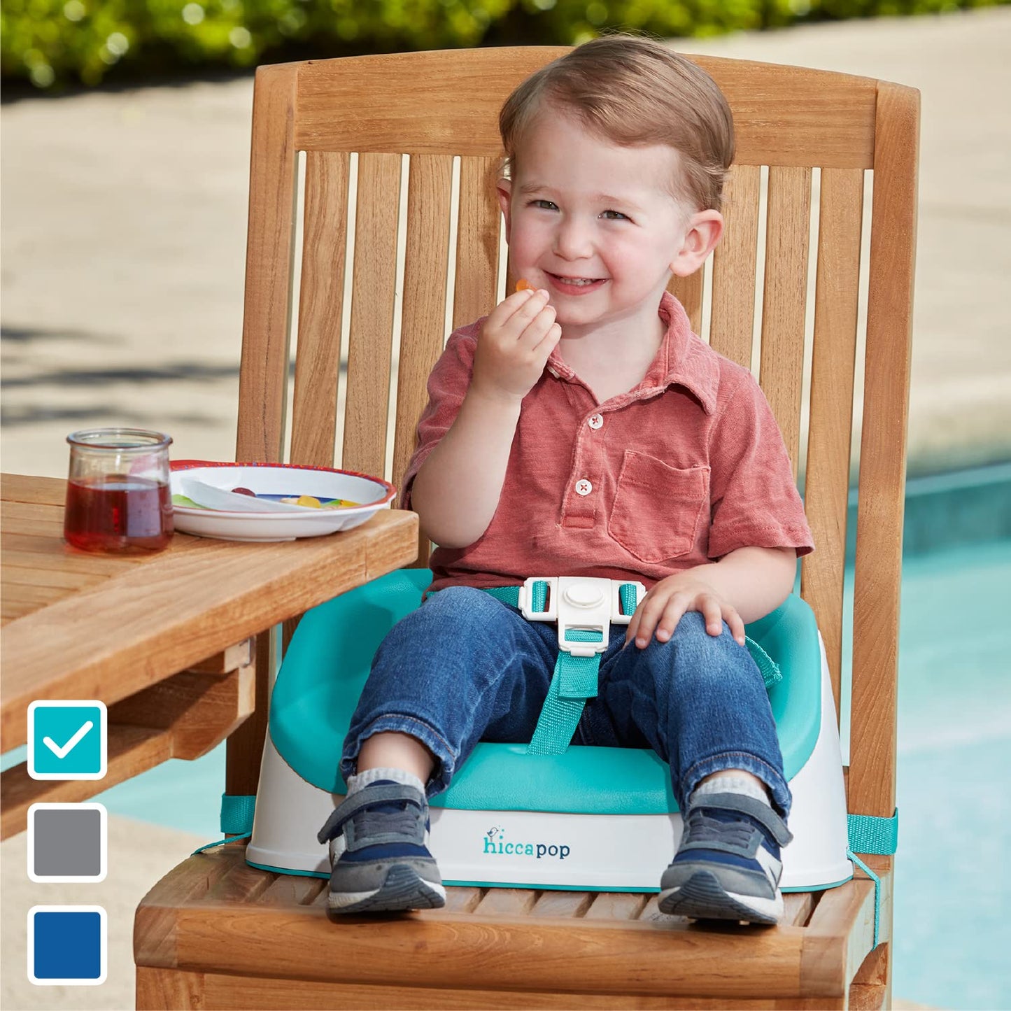 Hiccapop ErgoBoost Toddler Booster Seat for Dining Table, Non-Slip Stable Booster Chair for Toddlers Eating, High Chair Booster