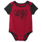 Outerstuff Nfl Newborn Baby And Infant Short Sleeve Bodysuit Variety 3-Pack - Arizona Cardinals, 12M