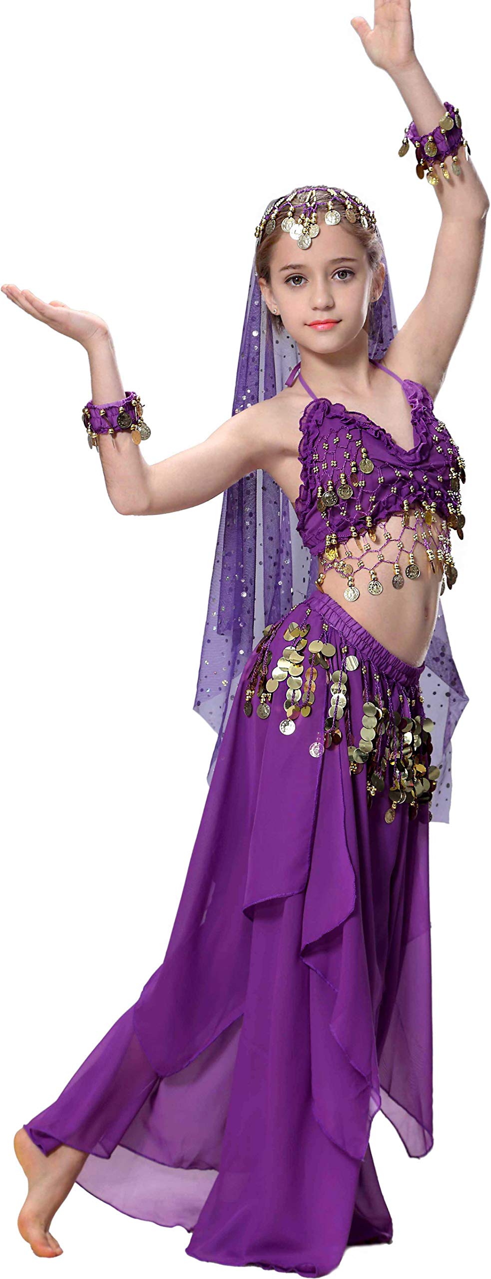 Breevo Purple Genie Costume For Girls Toddler Halloween Costume Kids 4T 4 5 6 7 8 10 12 14 16