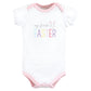 Hudson Baby Unisex Baby Cotton Bodysuits, Girl First Valentine Easter, 3-6 Months