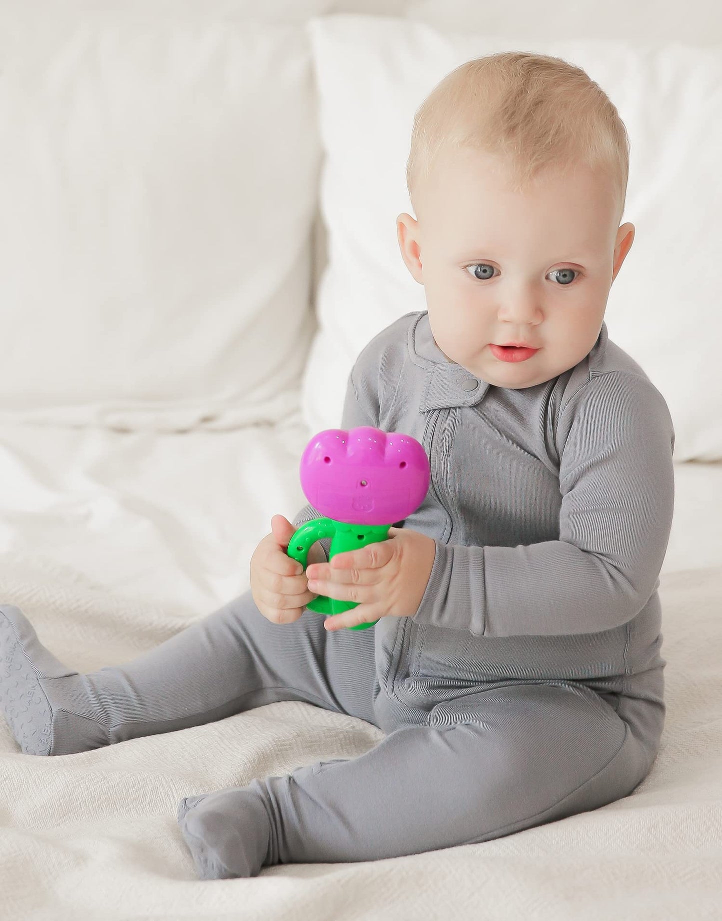 Vaenait Baby Toddler Boys Girls Solid Footie Pajama Cozy Modal Grey 3-6M