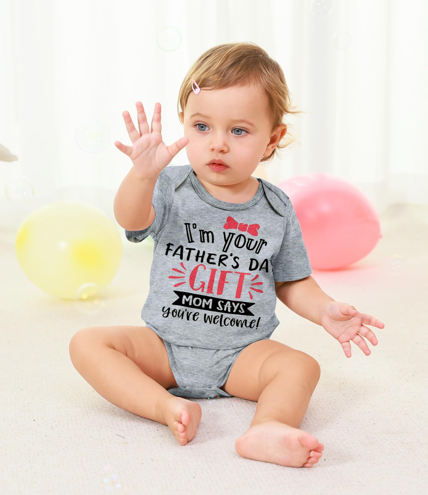 Father'S Day Newborn Outfits Short Sleeves Funny Baby Bodysuits 0-3 Months Baby Boy'S Clothing I'M Your Mom Says You'Re Welcome