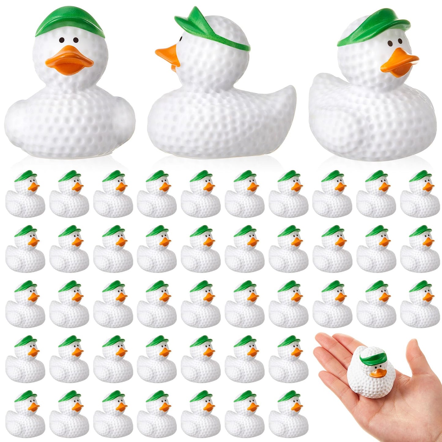 Deekin 100 Pcs Rubber Duck 2 Inch Bulk Sport Party Favors for Birthday Party Decorations Club Player Gift (Green Golf)