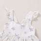 Younger Tree Toddler Baby Girl Dress Summer Outfits Flutter Sleeve Smocked Dress Kids Causal Boho Dresses Clothes (7-8T, Blue Fl