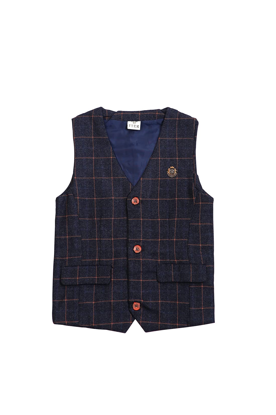Taojian Baby Vintage Style And Wedding Tuxedo Waistcoat Outfit Suit (As1, Age, 4_Years, Dark Blue)