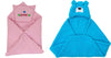 CTMKIDS Baby Wrap with Cap for Kids 74x74 cm  Pink & Baby Hooded Cum Wrap Blanket for Kids 92x66 cm  Firozi