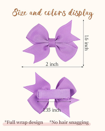 Doboi 50Pcs 2 ' ' Baby Hair Bows Clips Fully Lined Grosgrain Boutique Solid Ribbon Mini Bows For Girls Teens Infants Kids Toddle