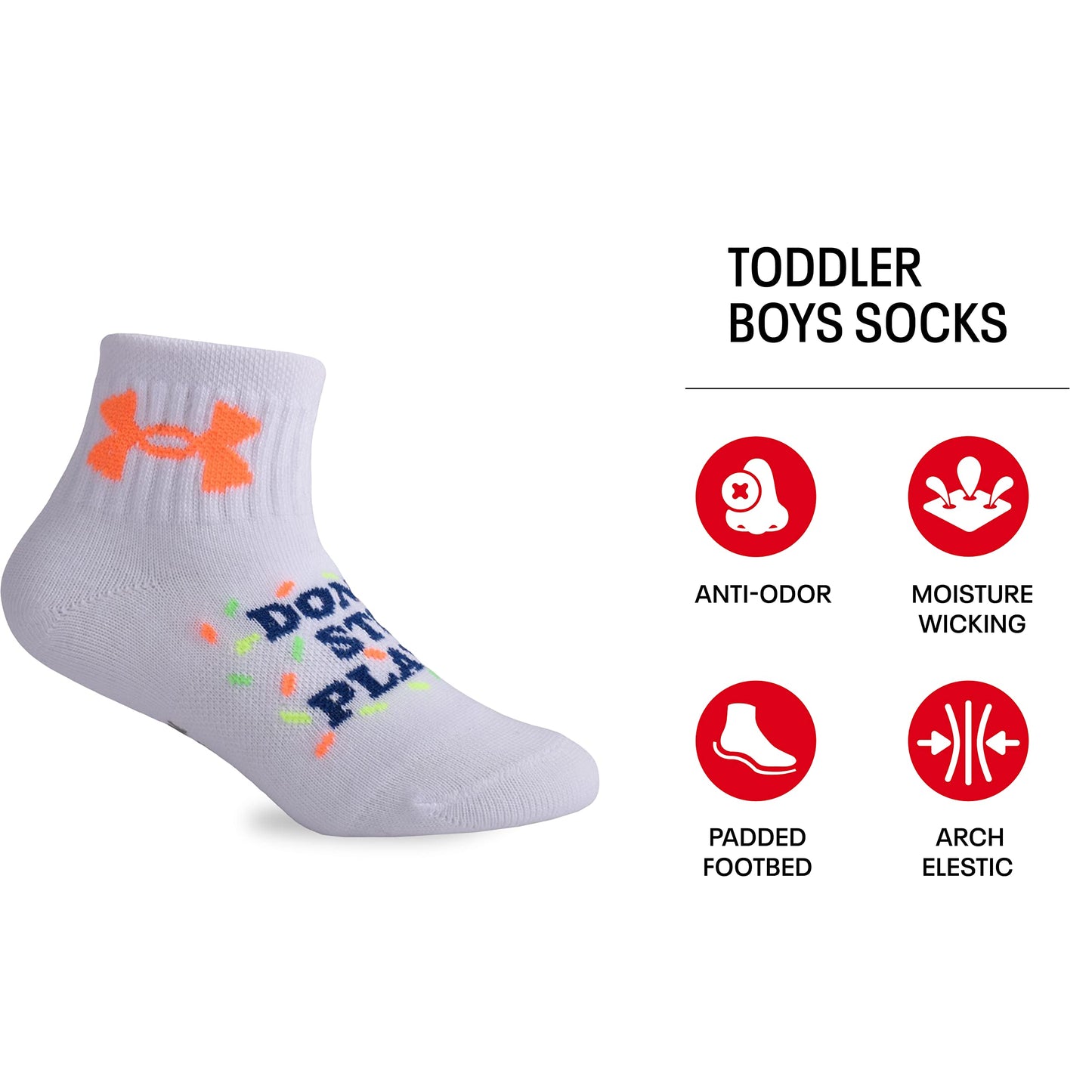 Under Armour Baby Boys Multi Pack Donut Essential Quarter Sock, Multi, 0-6 Months